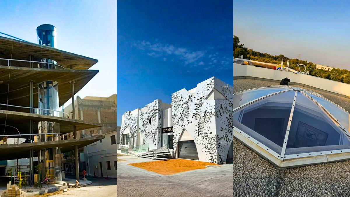 Structural steel welding and fabrication in progress — Sabin Sign workshop, UAE