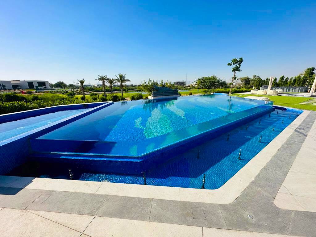Structural acrylic pool wall with underwater viewing — Sabin Sign pool systems, UAE